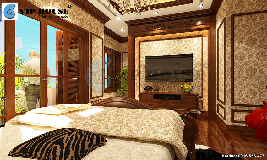 Thiết kế nội thất phòng ngủ đẹp với phong cách tân cổ điển
