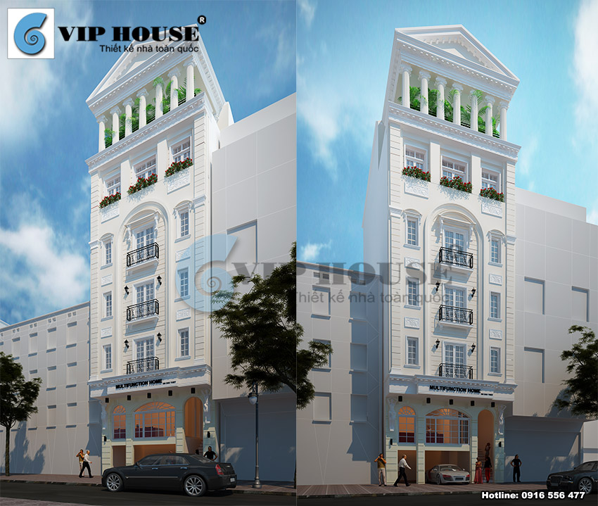 Hình ảnh: Phương án sử dụng màu sắc trong thiết kế khách sạn mini 7 tầng rất hợp lý, giúp diện mạo của công trình thêm nổi bật tại khu vực mà nó tọa lạc.