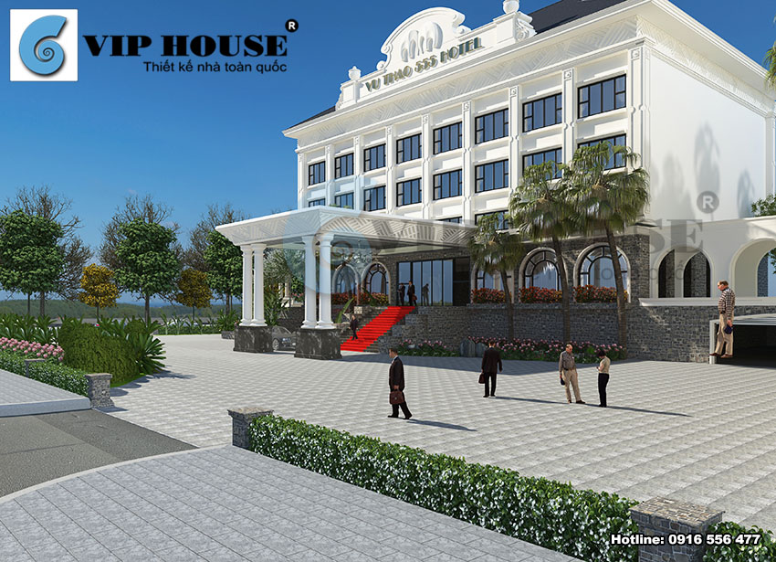 Hình ảnh: Thiết kế khách sạn 4 sao kết hợp với nhà hàng tiệc cưới tại Sơn La là niềm tự hào của chủ đầu tư và của kts Vip House.